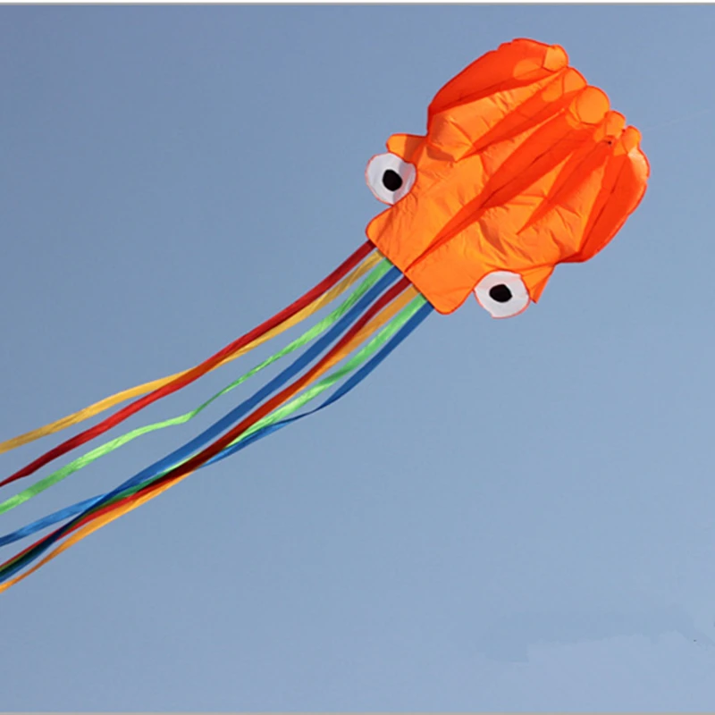 Nové Vysoko kvalitné 3m Octopus Kite s Rukoväť Line Detí Kite Sklopné Vonkajšie Aktivity Jednoduché Lietať Rôzne Farby Obrázok 1