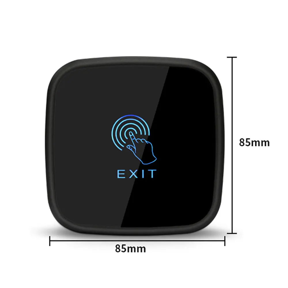Dotyk exit tlačidlo,86X86mm dotykový panel,NO/NC/COM výstup, blue back light elektrické pole kazeta Obrázok 2