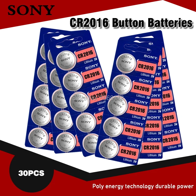 30pcs/veľa Pôvodnom Sony CR2016 3V Lítiové Batérie Pre auto tlačidlo sledovať, diaľkové ovládanie hračka 2016 ECR2016 CR 2016 gombíkové Batérie Obrázok 0