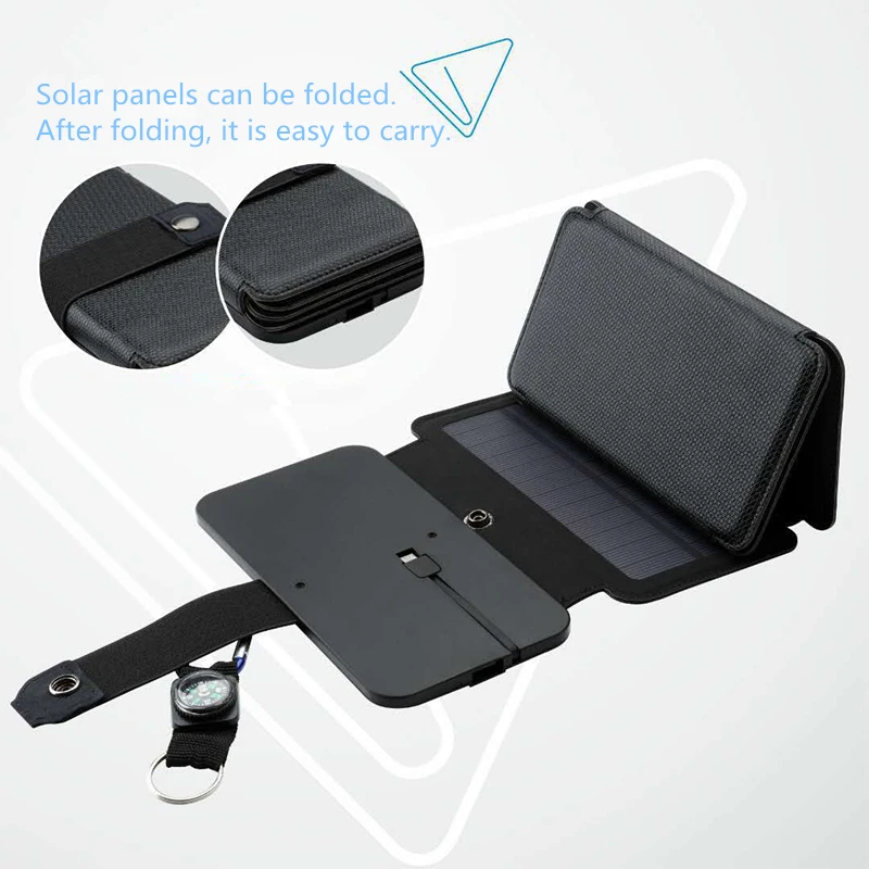 AISITIN Slnko Skladacie 10W Solárne Články Nabíjačky Nepremokavé 5V USB Výstup Zariadenia Prenosné Solárne Panely pre Smartphony Obrázok 5