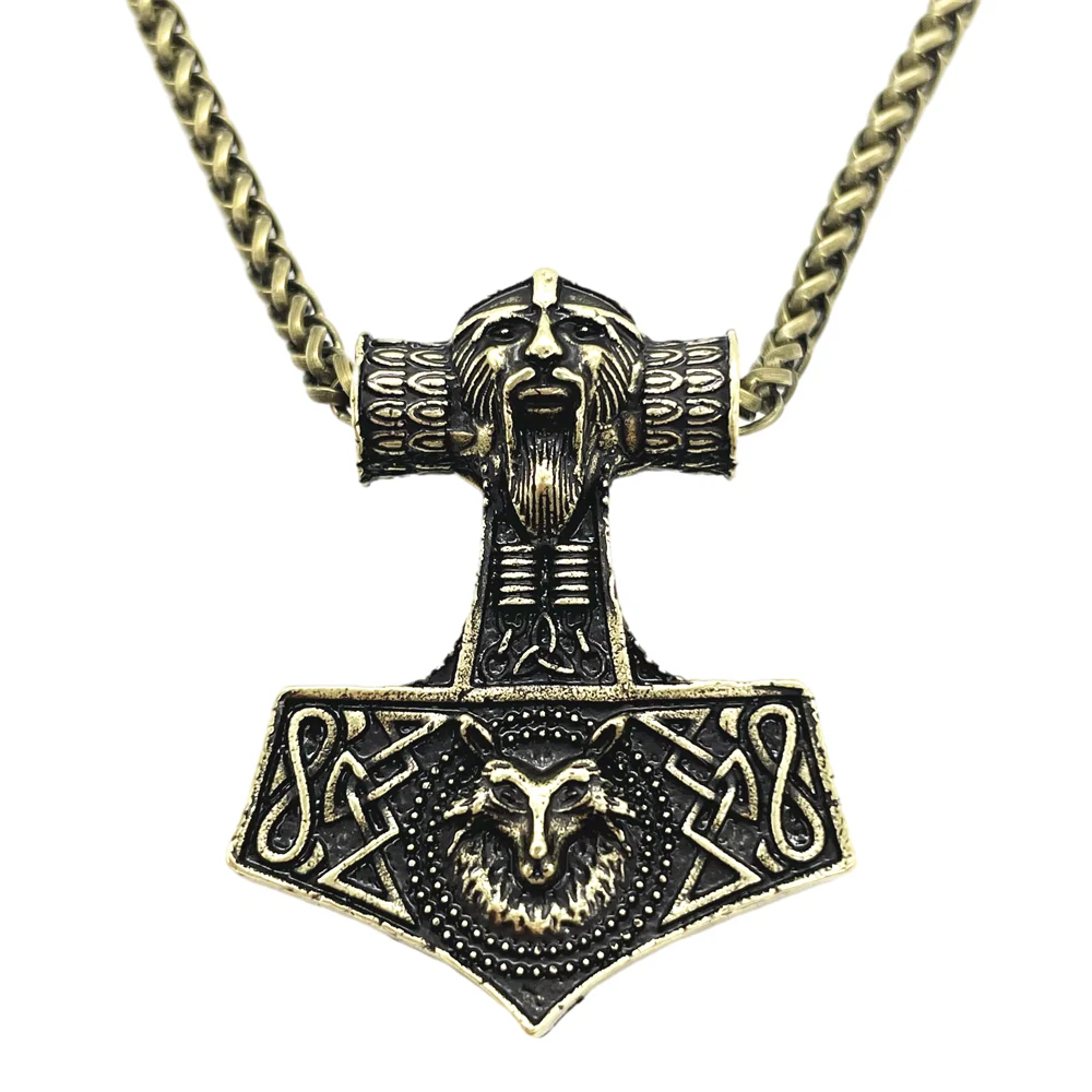 Odin Symbol Vlk Thor Kladivo Mjolnir Prívesok Talizman Šperky Viking Náhrdelník Pohanské Talizman Obrázok 1