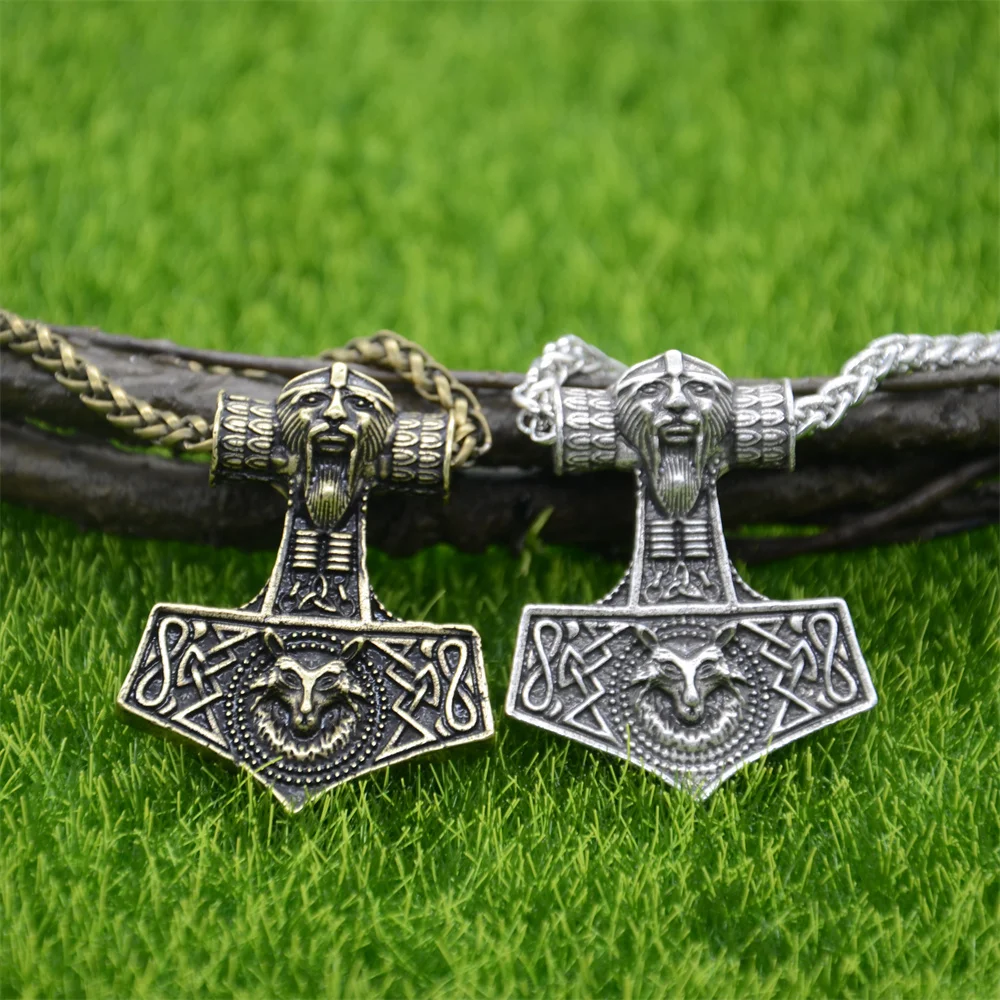 Odin Symbol Vlk Thor Kladivo Mjolnir Prívesok Talizman Šperky Viking Náhrdelník Pohanské Talizman Obrázok 2