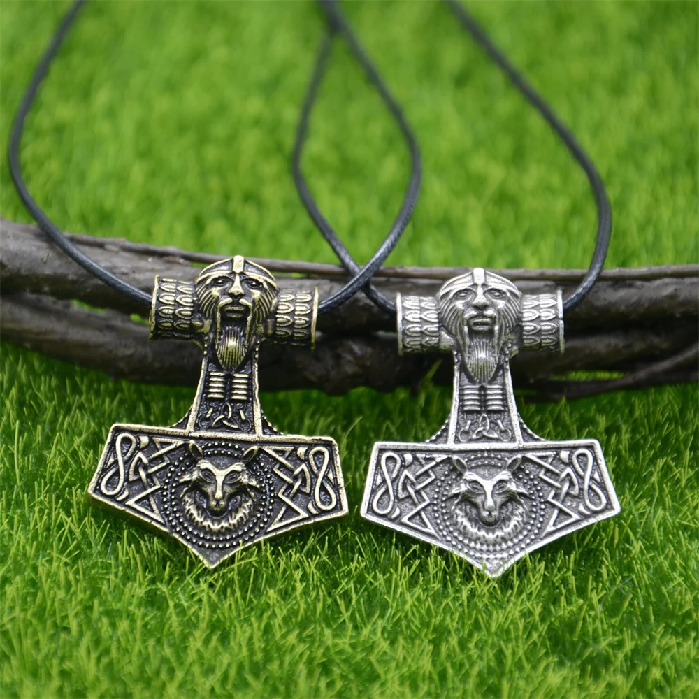 Odin Symbol Vlk Thor Kladivo Mjolnir Prívesok Talizman Šperky Viking Náhrdelník Pohanské Talizman Obrázok 3