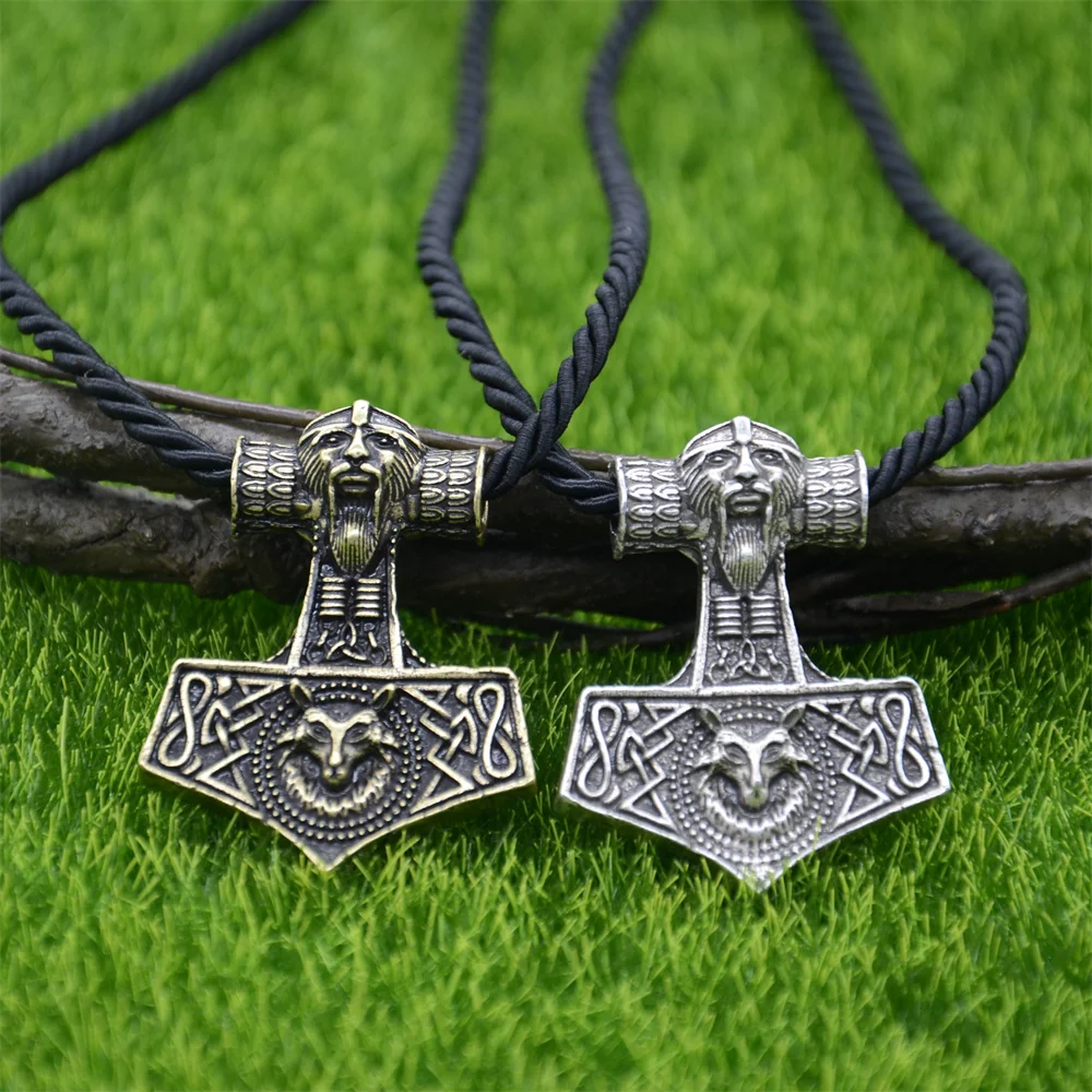 Odin Symbol Vlk Thor Kladivo Mjolnir Prívesok Talizman Šperky Viking Náhrdelník Pohanské Talizman Obrázok 4