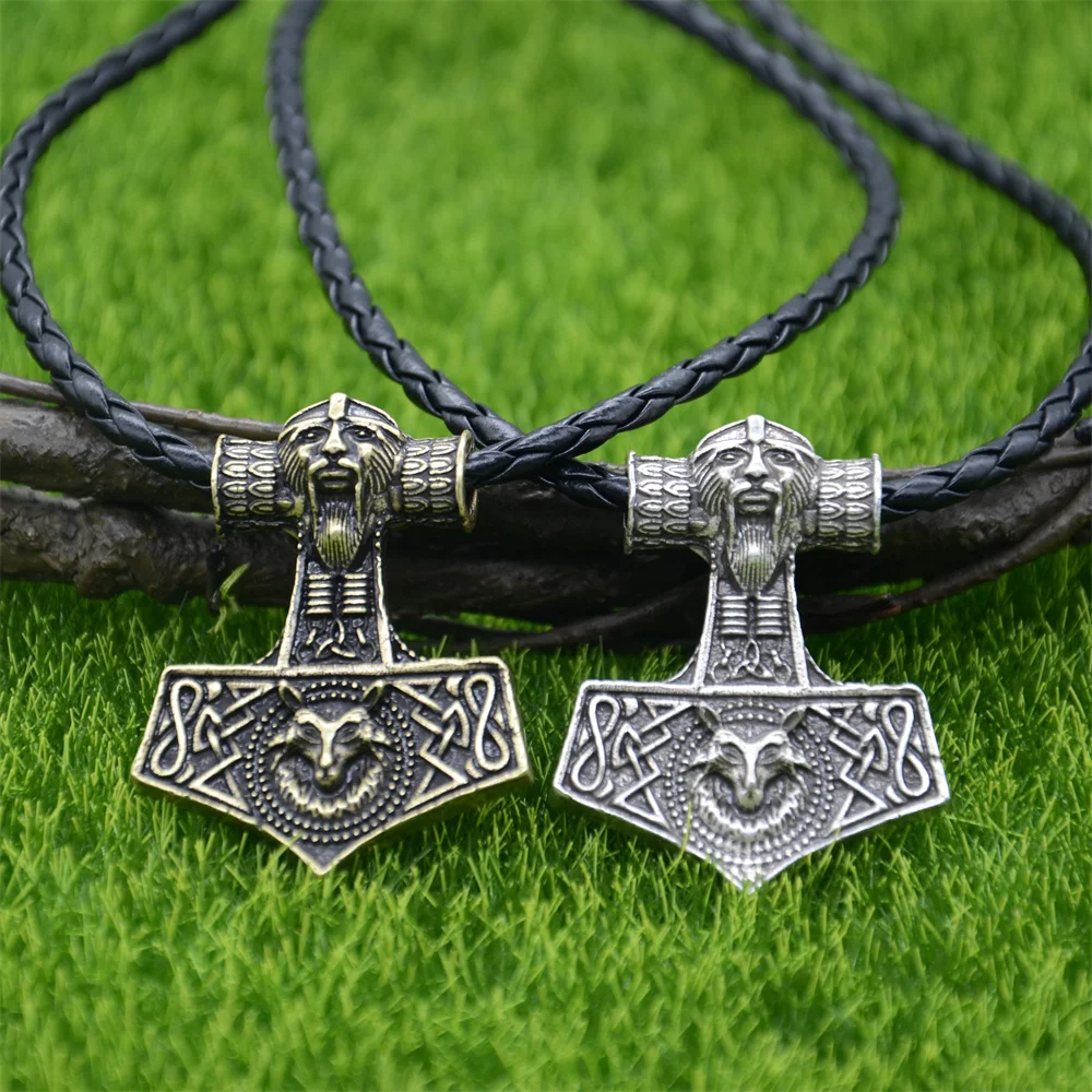 Odin Symbol Vlk Thor Kladivo Mjolnir Prívesok Talizman Šperky Viking Náhrdelník Pohanské Talizman Obrázok 5