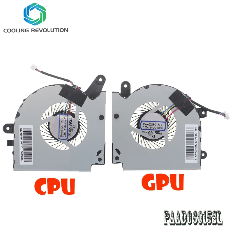 Notebook CPU GPU Chladiaci Ventilátor PAAD06015SL 0.55 A 5VDC N415 N416 pre MSI GF75 MS-17F1 17F2 17F4 17F5 Obrázok 0