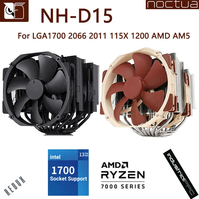 Noctua D15 Čierny Prípade Chladiča CPU Chladenie, Dual Ventilátor, PWM 6 Heat Pipe Pre Intel LGA 1700/1200 INTEL1151 9./8. AMD AM4 AMD FM2 Obrázok 0