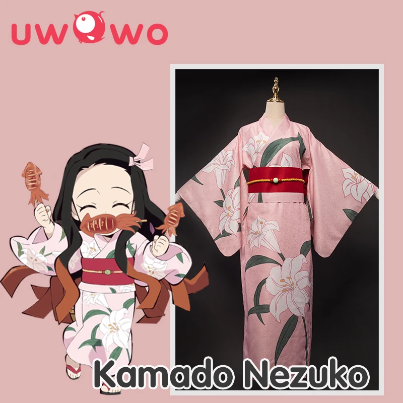 UWOWO Anime Démon Vrah Kimetsu č Yaiba Kamado Nezuko Cosplay Kostým Letná Verzia Kimono Oblečenie pre Ženy, Pyžamá Halloween Obrázok 0