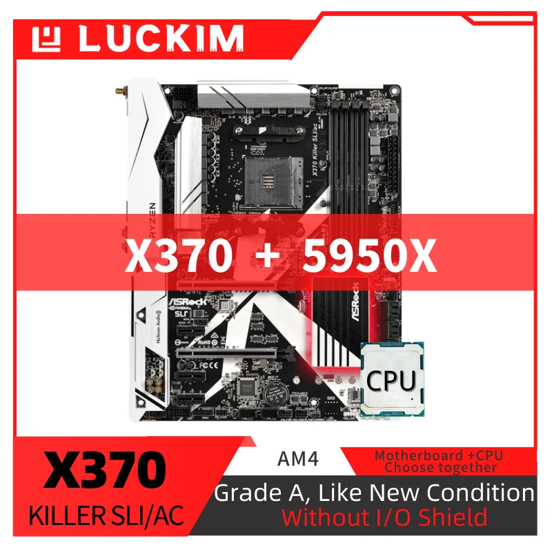 Zrekonštruovaný X370 VRAH SLI/AC Doske AM4 Set Kit s Ryzen 9 5950X Procesor Obrázok 0