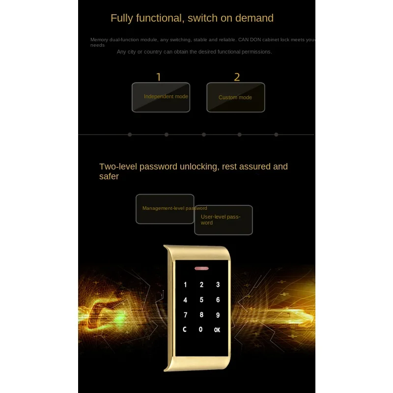 Elektronické Dotykové Tlačidlá Heslo Door Lock Prístup Digital Security domáci Alarm Proti krádeži Súbor Kabinetu Zásuvky Kód Zámku Obrázok 3