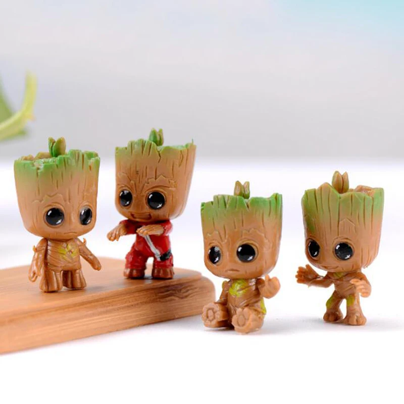 4pcs/set Opatrovníci Galaxy Dieťa Groot Avengers Roztomilý Malý Strom Muž Model Obrázok Hračky, 5cm Obrázok 1