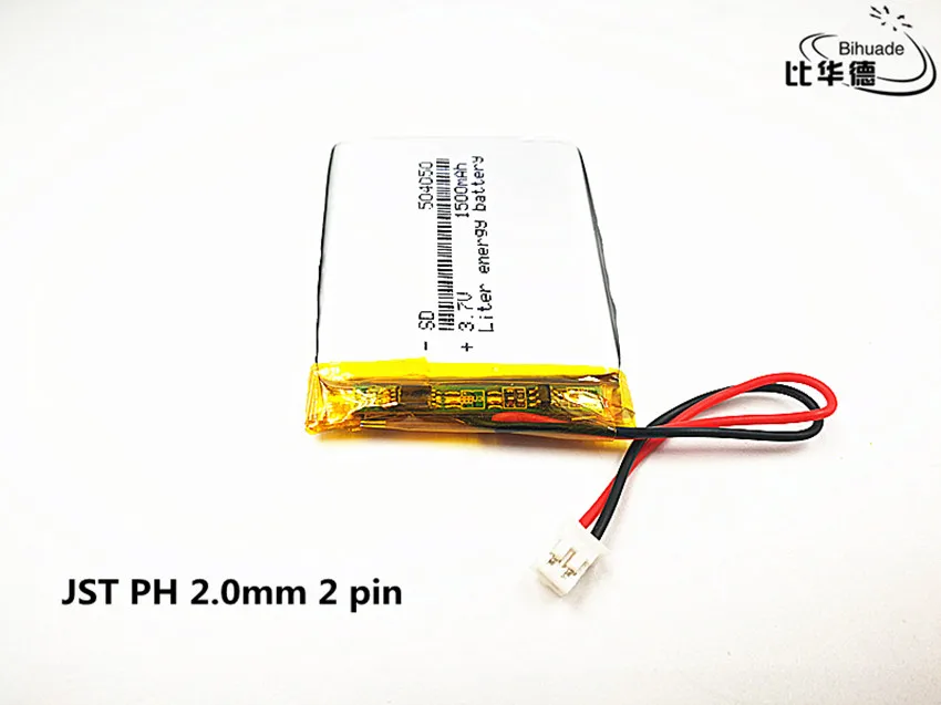 10pcs/veľa JST PH 2,0 mm 2 pin Dobré Qulity 3,7 V,1500mAH,504050 Polymer lithium ion / Li-ion batéria pre HRAČKA,POWER BANKY,GPS,mp3,mp4 Obrázok 0