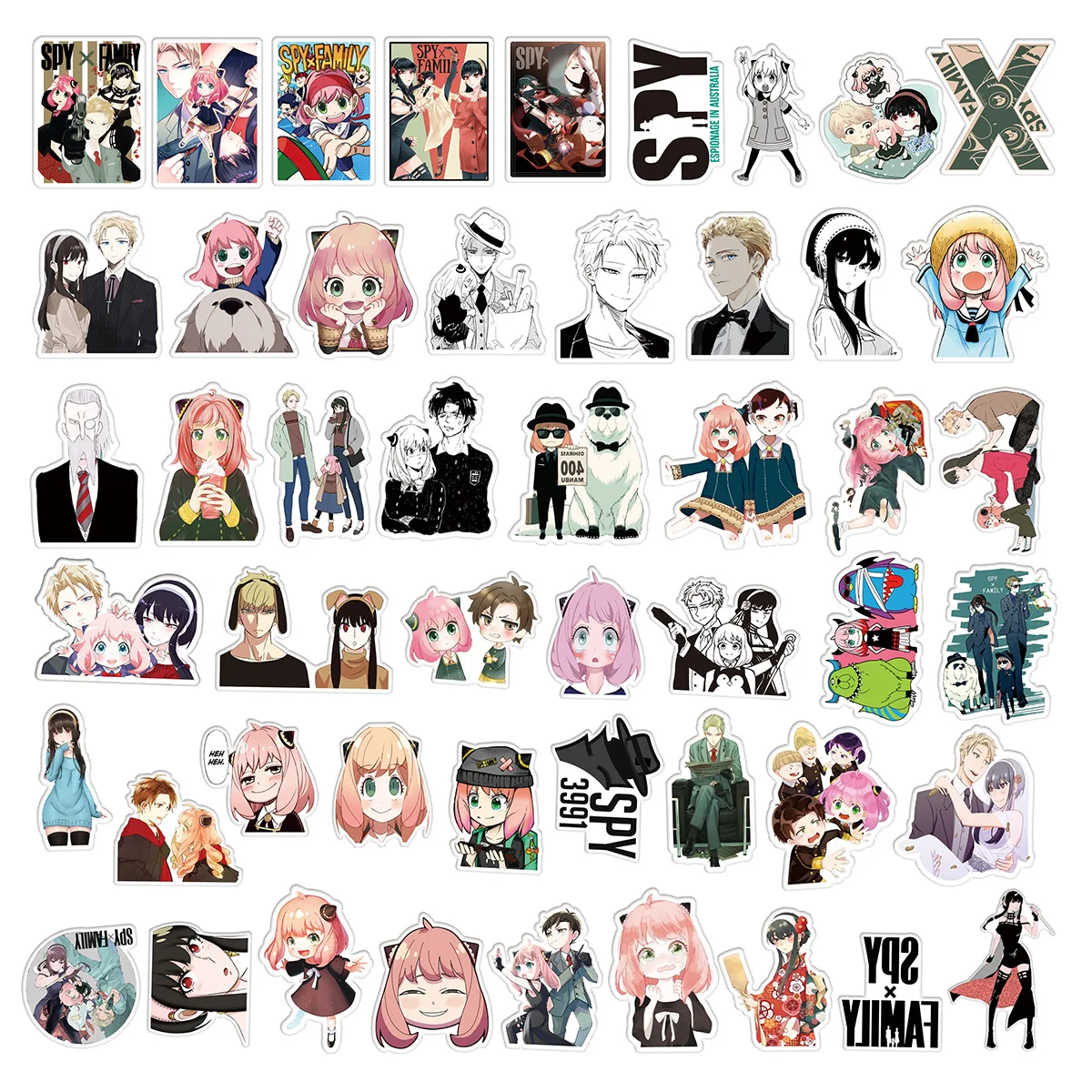 10/30/50/100ks Anime Spy X Rodiny Cartoon Nálepky Graffiti Odtlačkový Scrapbooking Notebook, Telefón Zábavné Nálepky Deti Dievča Klasické Hračky Obrázok 5
