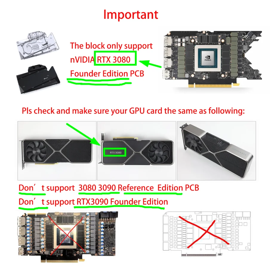 Bykski Vodný Blok Použiť pre NVIDIA RTX3080 /3080Ti FE Zakladateľ Edition Video / GPU Karta / Meď Radiátor / Backplate A-RGB AURA Obrázok 5