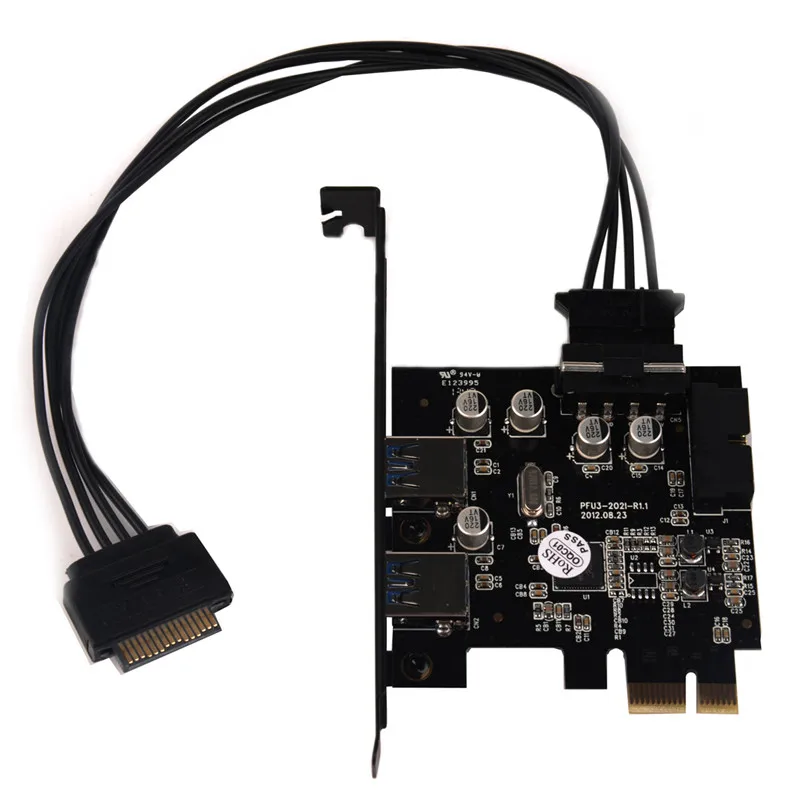 PCIE 2 Port USB 3.0, PCI-e Vnútorná 20kolíkový Adaptéra PCI Express 5.0 Gbps 19Pin FL1100 chipset support WIN10 WIN8 MAC OS Obrázok 2