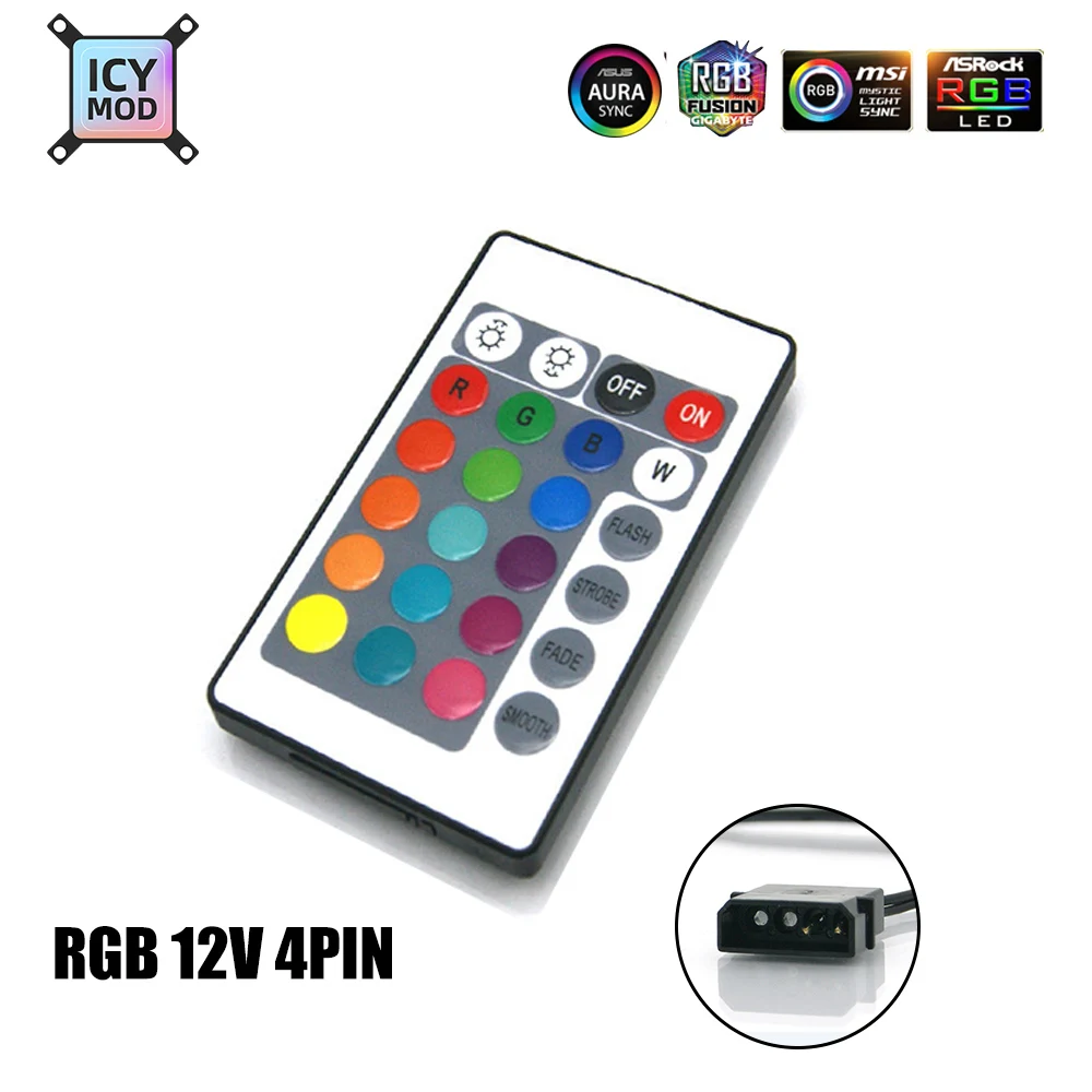 RF, RGB Controller Diaľkové Ovládanie-RGB Konvertor AURA SYNC Molex 4PIN SATA Napájania PC Herný 12V/5V Osvetlenie Úprava Obrázok 2