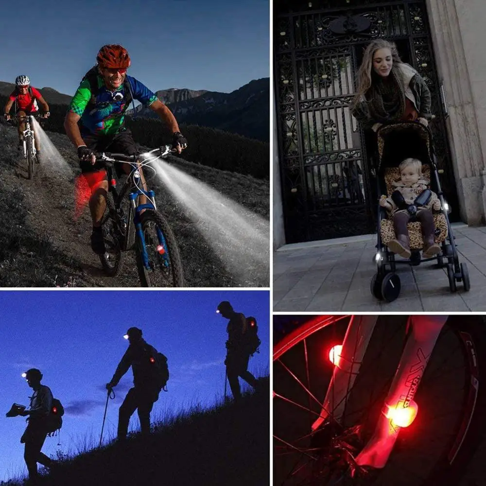 LED Silikónové Bicykel Predné, Zadné Svetlo Set 3 Režimy Nepremokavé MTB Horskej Ceste na Bicykli jazda na Bicykli Svetlometu Chvost Varovanie Lampa Obrázok 4