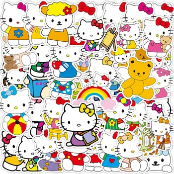 10/30/50Pcs Sanrio Cartoon Hello Kitty Nálepky Anime Estetické Cartoon Obtlačky Dekoratívne Batožiny Telefón Denník Roztomilé Deti Nálepky
