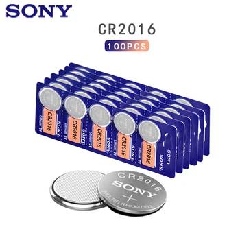 100ks Sony 3V CR2016 Lítium-Mince Buniek gombíková Batéria CR 2016DL2016 KCR2016 LM2016 BR2016 Pre Hodinky, Kalkulačky, Hračky