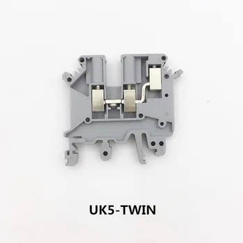 10PCS UK5-TWIN UK5RD 4mm2 DIN lištu skrutková Svorka Poistka Terminálu Bloky Konektor doprava zadarmo