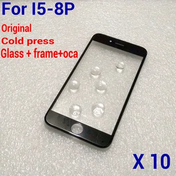 10pcs PREDNÉHO skla s rámom oca Pre iPhone 6 6 7 7G 8 X plus 3in1 vonkajšie Sklo objektívu Rám OCA výmena za iphone 5 5s SE 5C