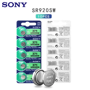 10pcs Sony 45mAh 1.55 V AG6 371 SR920SW LR920 171 370 L921 LR69 SR920 gombíkové Batérie Pre Hodinky, Hračky Diaľkové Bunky Mince Batérie