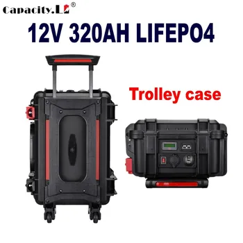 12V200AH lifepo4 batérie 320ahTrolley prípade 250a lítium železa batériu 320A fosfát nabíjateľná pre RV Outdoor camping
