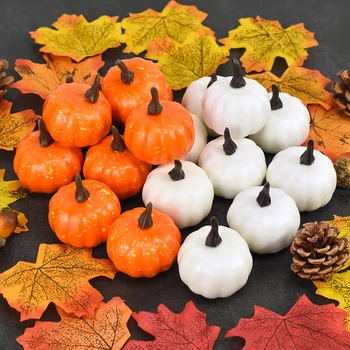 12pcs Mini Umelé Halloween Tekvica Dekor Simulácia Zeleniny DIY Plavidlá Halloween Home Party Dekorácie Statku Úrody