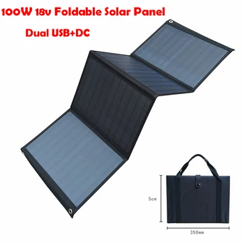 18V 100W Skladací Solárny Panel Nabitia Batérie pre 5V/12V Mobilný Notebook Vonkajší Power Bank Nabíjateľná Solárne Skladacia Taška