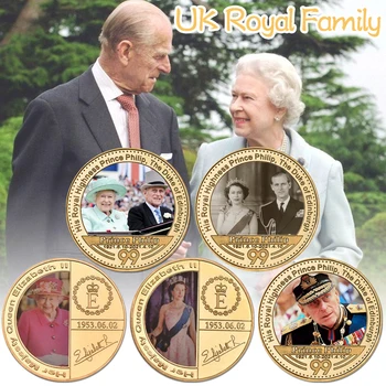 1926-2022 Jej Veličenstvo Kráľovná Elizabeth II Zlate Pamätné Mince UK Kráľovskej Rodiny Princ Philip Suvenír Výzvou Mince Dary