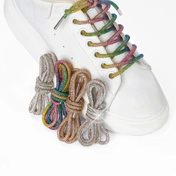 1PC Rainbow Diamond Shoelace Tenisky Obuvi, Šnúrky Šnúrkou DIY Nohavíc s Kapucňou, Šaty Pás Príslušenstvo Kolo Drahokamu Šnúrky