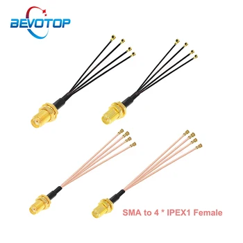 1PCS 1 až 4 SMA IPX Splitter Kábel RP-SMA / SMA Female na 4 x U. fl IPEX1 Female1 RG178/ RF1.13 Antény WIFI Rozšírenie Jumper
