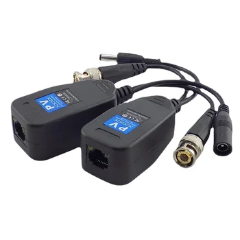 2/5 Páry Pasívny KAMEROVÝ Prehovoriť BNC Power Video Balun Vysielač Konektory pre RJ45 BNC samec pre CCTV Kamera