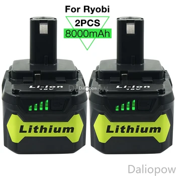 2 Pack pre Ryobi Batérie 18v 8.0 Ah P108 Li-ion Jeden+ Akumulátorové Náradie RB18L50 RB18L40 RB18L25 P102 P103 P104 P105 P106 P107