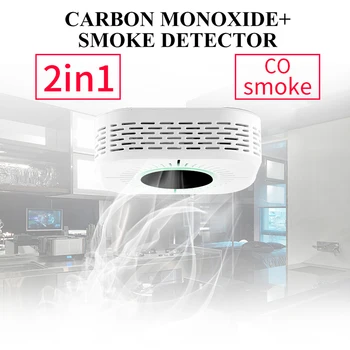 2 v 1, Plyn Dymový Alarm Vysoko Citlivý Detektor Oxidu Uhoľnatého Upozorniť Čidlo Smart Home Kit Zabezpečenia Ochrany 2022 Najnovšie