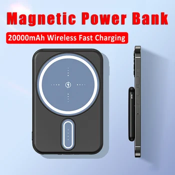 20000mAh Bezdrôtový Rýchle Nabíjanie Power Bank Mini Magnetické Prenosné Veľkú Kapacitu Nabíjačku Externú Batériu pre iPhone12 13