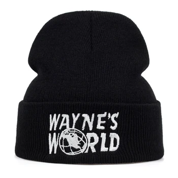 2019 new Black Wayne ' s World Klobúk Kostým Waynes Svete Muži Ženy Móda Hip-hop Skullies Klobúk