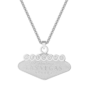 2021November Ženy List Las Vegas Kúzlo Prívesok Náhrdelník Šperky Žena Vyhlásenie Geometrické Choker Reťazca Náhrdelníky pre Ženy