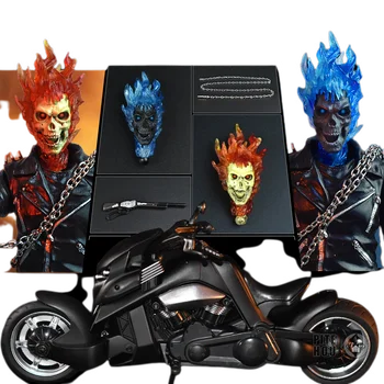 23 cm Pvc Marvel Filmy Periférie Obrázok Ghost Rider Nicolas Cage Motocykel Dvojité Čele Rezbárstvo Hnuteľného Spoločný Model Hračky