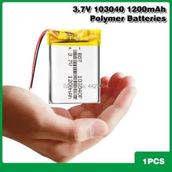 3,7 V Lithium Ion Polymer Li Polymér 103040 1200mah Batéria pre LED Baterka Diaľkový ovládač Selfie Stick LWH 40*30*10 mm
