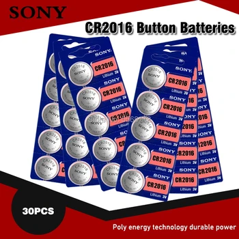 30pcs/veľa Pôvodnom Sony CR2016 3V Lítiové Batérie Pre auto tlačidlo sledovať, diaľkové ovládanie hračka 2016 ECR2016 CR 2016 gombíkové Batérie