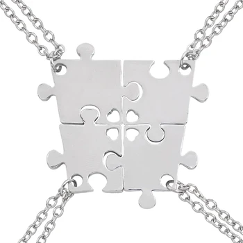 4 Dielna Sada Dobrých Priateľov Série Duté Love Puzzle Geometrické Náhrdelník Unisex Priateľstvo BFF Prívesok Šperky Výber