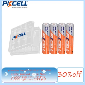 4PC PKCELL AAA Batérie 900mWh 1,6 V Ni-Zn AAA Nabíjateľné Batérie Pre Baterky, hračky S 1Pcs Batérie Poľa pre AA AAA Batérie
