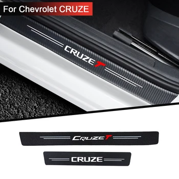4pcs auto nálepky uhlíkových vlákien textúra prah pásy dekorácie upravené Na Chevrolet Captiva Cruze CruzeT Auto Príslušenstvo