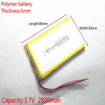 505080 3,7 V 2800mAh 485079 Lithium Polymer Li-Po li ion Nabíjateľnú Batériu buniek Pre Mp3 MP4 MP5 GPS mobilné bluetooth