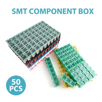 50Pcs/Set Patchwork Elektronických Komponentov Nádoba Mini Čip Odpor Skladovacie Škatule Stavebnice Elektronické Časti Poľa