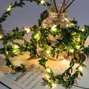 5m 3m Drobné Leaf LED Reťazec Svetlá Ulica Garland Vianočný Strom Dekorácie Vonkajšie Nový Rok Svadobné Víla Záhradné Osvetlenie Interiéru