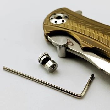 6 Stanovuje Nehrdzavejúcej Ocele CNC Push nôž Tlačidlo Pre BK 110 Skladací Vreckový Nôž Palec Stud+Imbusový Kľúč