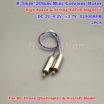 8.5 mm*20 mm DC 3,7 V High Speed Mini Coreless Motor RC Drone Motora Medi Výstroj