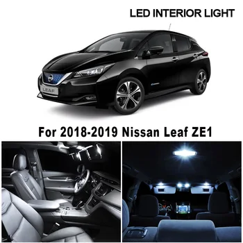 8pcs Biela, Canbus Interiérové LED špz Žiarovky Držiak Pre 2018-2019 Nissan Leaf ZE1 Dome Mapu Lampa na Čítanie Auto Príslušenstvo